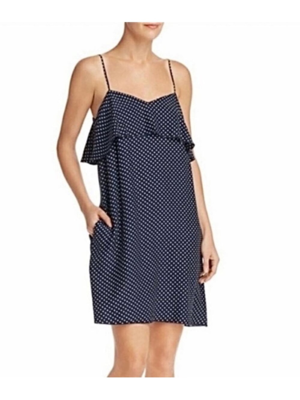ATM Anthony Thomas Melillo 100% Silk Polka Dot Ruffle Dress XS